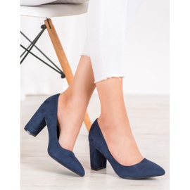 SHELOVET Talons hauts en daim bleu marin bleu 5
