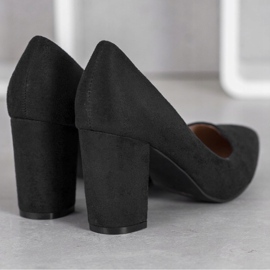 SHELOVET Talons hauts en daim le noir 3