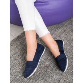 Bona Chaussures à enfiler en daim bleu 1