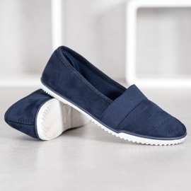 Bona Chaussures à enfiler en daim bleu 3