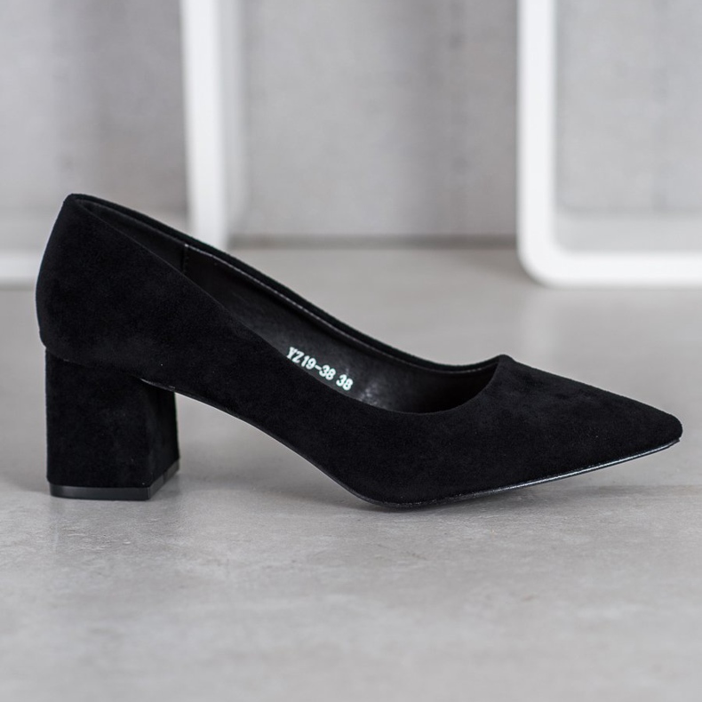 SHELOVET Chaussures à talons bas noires 2