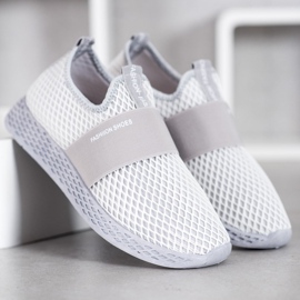 SHELOVET Baskets à enfiler avec maille gris 2