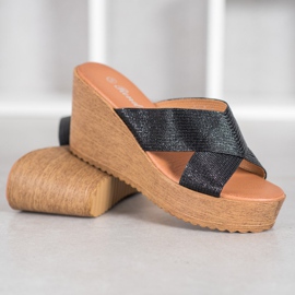 Renda Pantoufles compensées noires le noir 4