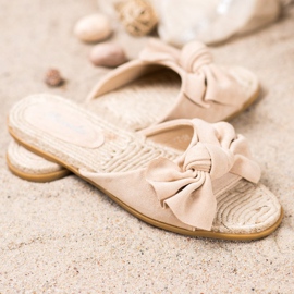 Renda Pantoufles Élégantes Avec Un Noeud beige 5