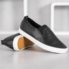 Bona Slipons en cuir écologique noir 2