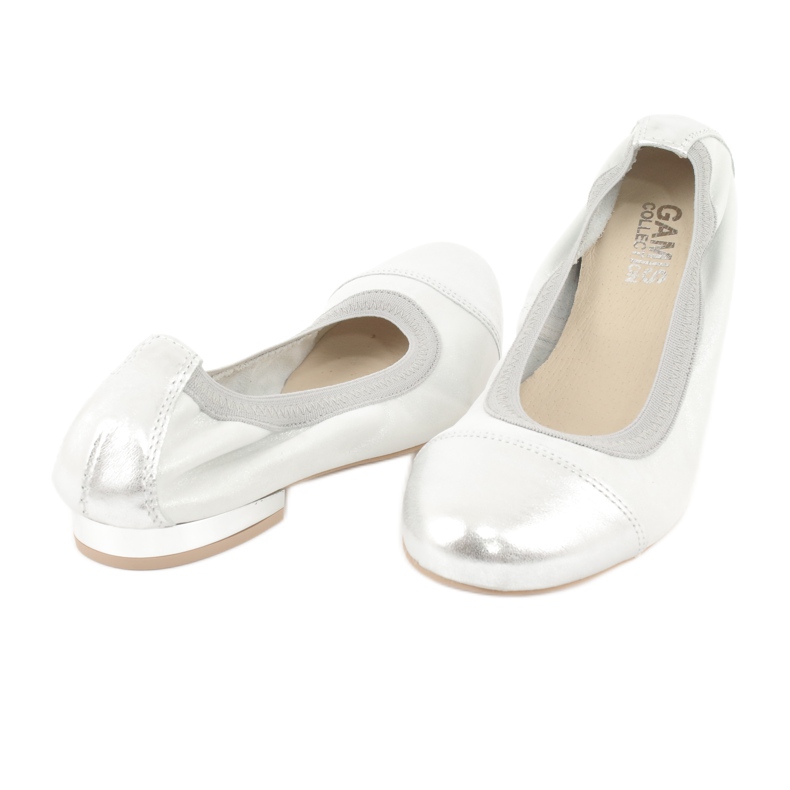 Gamis Ballerines confortables en cuir argenté gris 2 Gamis Ballerines confortables en cuir argenté gris 2