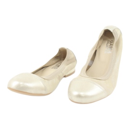 Gamis Ballerines confortables en cuir doré d'or 2