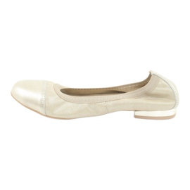 Gamis Ballerines confortables en cuir doré d'or 1