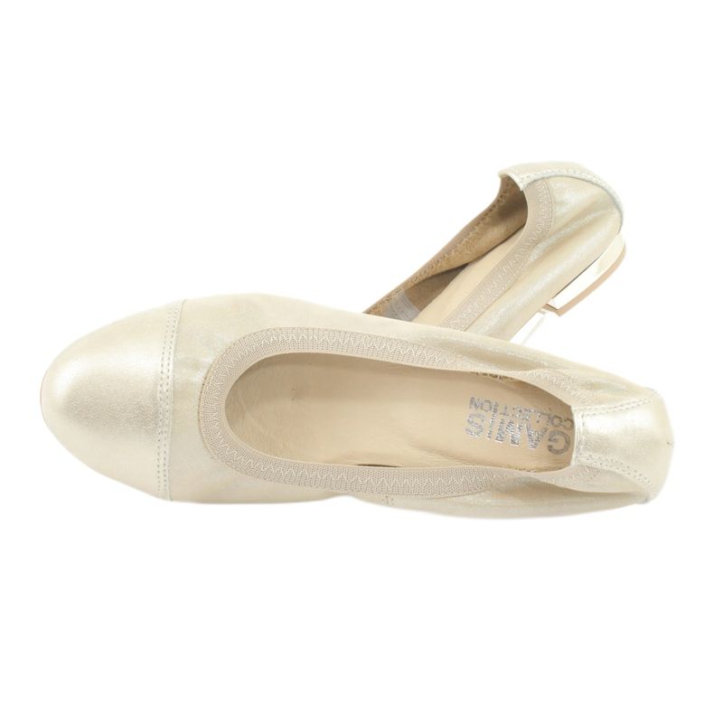 Gamis Ballerines confortables en cuir doré d'or 4