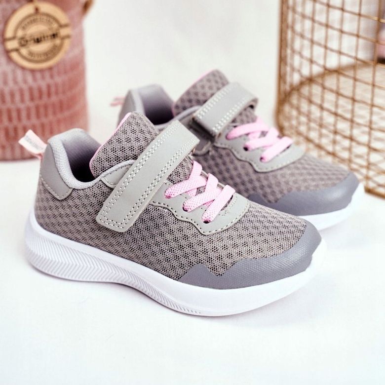 EVE Chaussures Sport Enfants Avec Velcro Gris Mirabell 1