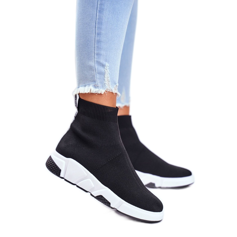 Chaussures De Sport Pour Femmes Chaussettes Hautes Noir Time To Rock 2