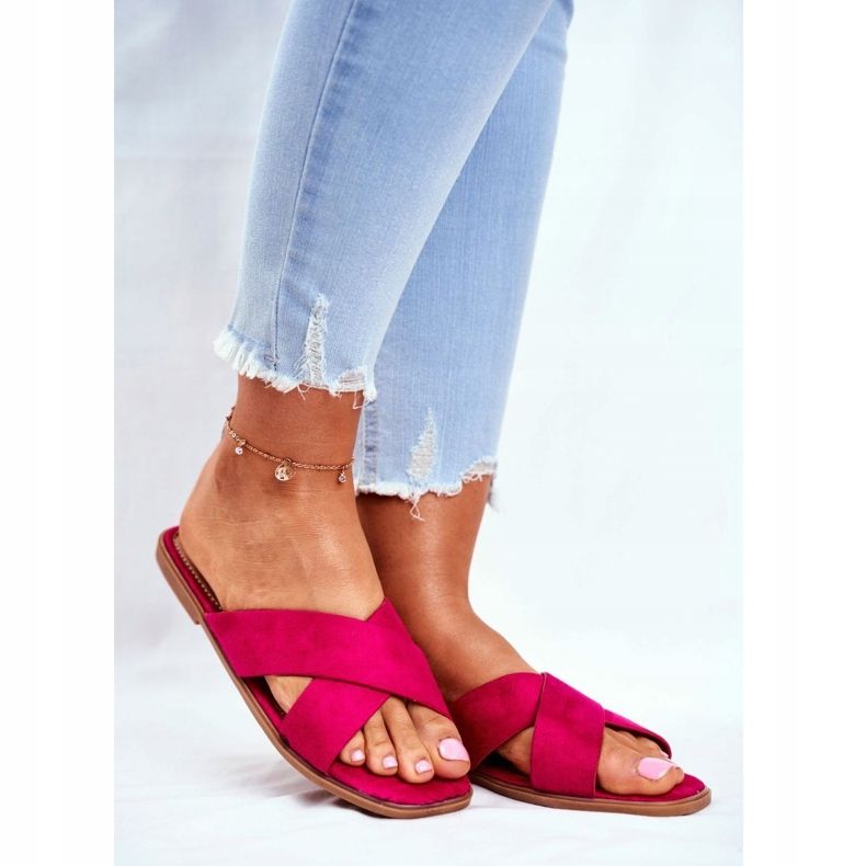 Pantoufles Femme Ceintures sur la Croix Fuchsia Philippines rose 1 Pantoufles Femme Ceintures sur la Croix Fuchsia Philippines rose 1