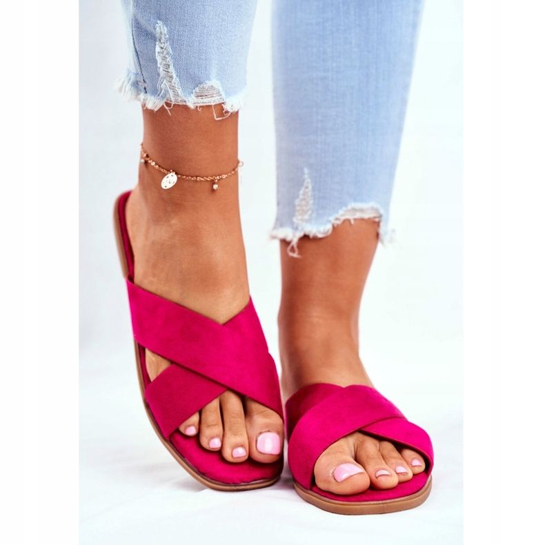 Pantoufles Femme Ceintures sur la Croix Fuchsia Philippines rose 2 Pantoufles Femme Ceintures sur la Croix Fuchsia Philippines rose 2