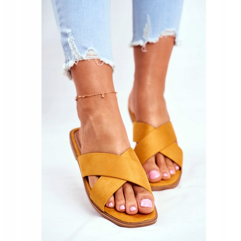 Chaussons Femme, Rayures, Jaune Philippines 2