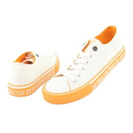 Baskets à semelle jaune Big Star FF274234, blanc blanche 3