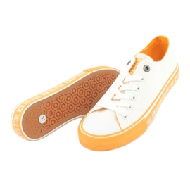 Baskets à semelle jaune Big Star FF274234, blanc blanche 4