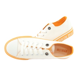 Baskets à semelle jaune Big Star FF274234, blanc blanche 5