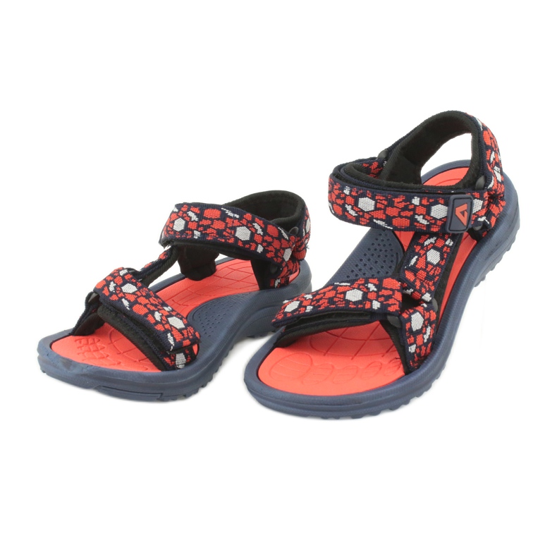 Sandales American Club 8122 insert en mousse bleu marine orange 2