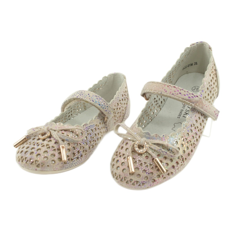 S.Barski Ballerines Ajourées avec Velcro Barski Remtro brun multicolore 3