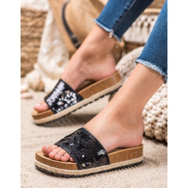 Kylie Chaussons Noirs À Paillettes 2