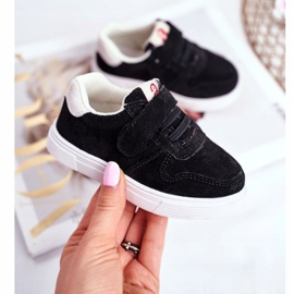 Apawwa Baskets Enfant Suède Velcro Noir Trelmo ['noir'] 1