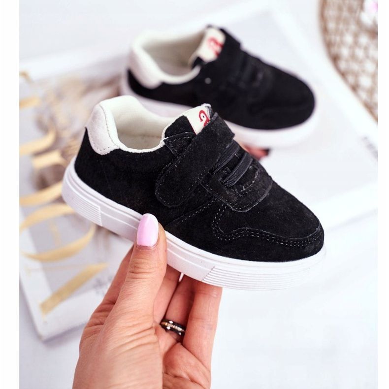 Apawwa Baskets Enfant Suède Velcro Noir Trelmo ['le noir'] le noir 1