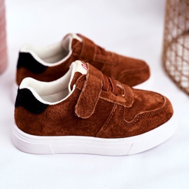 Apawwa Baskets Enfant Daim avec Velcro Marron Trelmo brun 3