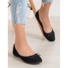 Diamantique Ballerines décontractées en daim le noir 1