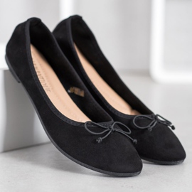 Diamantique Ballerines décontractées en daim le noir 5