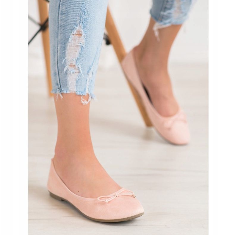 Diamantique Ballerines décontractées en daim multicolore rose 1