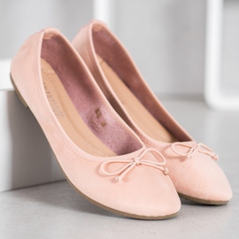 Diamantique Ballerines décontractées en daim multicolore rose 3
