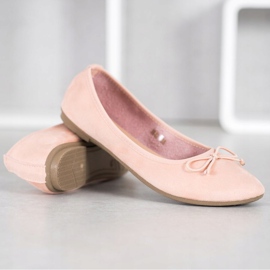 Diamantique Ballerines décontractées en daim multicolore rose 4