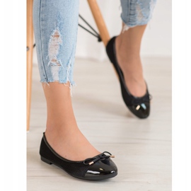 Diamantique Ballerines Avec Maille noir 1