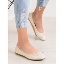 Diamantique Ballerines Avec Maille brun 1