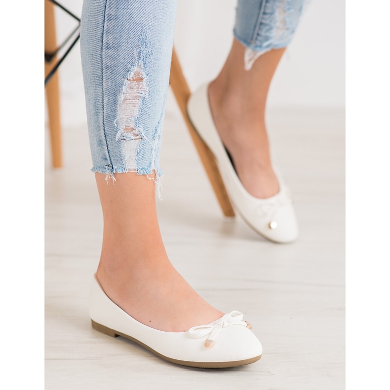 Diamantique Ballerines blanches classiques 1