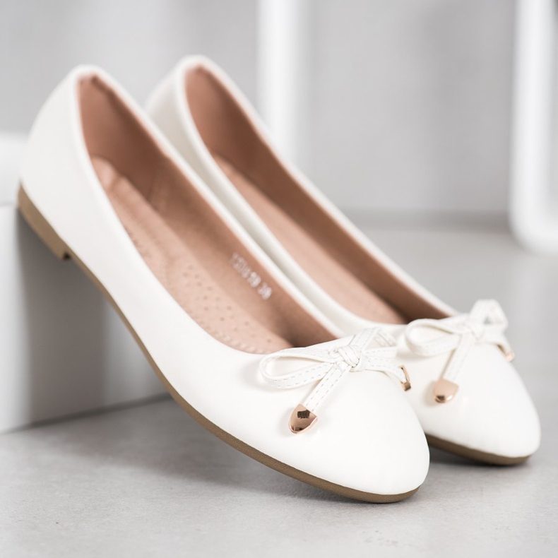 Diamantique Ballerines blanches classiques 2