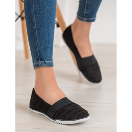 Bona Chaussures à enfiler en daim le noir 5