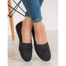 Bona Chaussures à enfiler en daim le noir 1