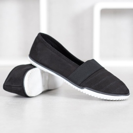 Bona Chaussures à enfiler en daim le noir 3