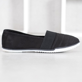Bona Chaussures à enfiler en daim le noir 4
