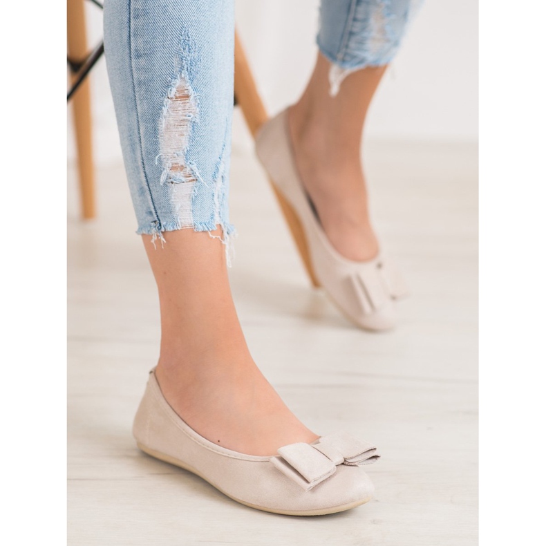 Bona Ballerine élégante avec un nœud brun 2