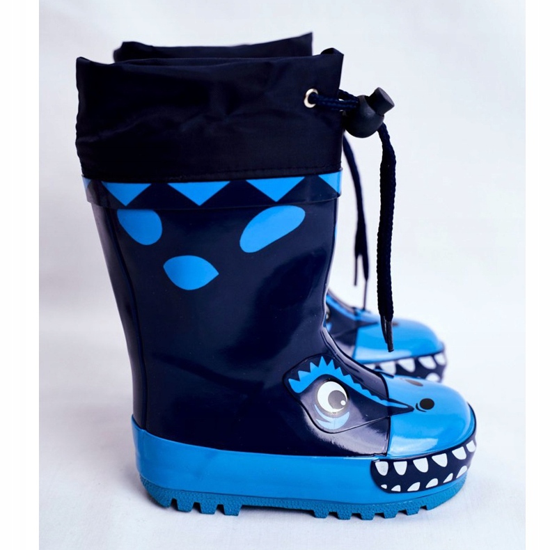Apawwa Bottes de pluie en caoutchouc pour enfants Bleu Marine Mordeso Shark 2