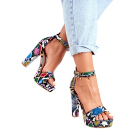 SEA Sandales à Talons Hauts Femme Serpent Coloré Figaro multicolore 3 SEA Sandales à Talons Hauts Femme Serpent Coloré Figaro multicolore 3