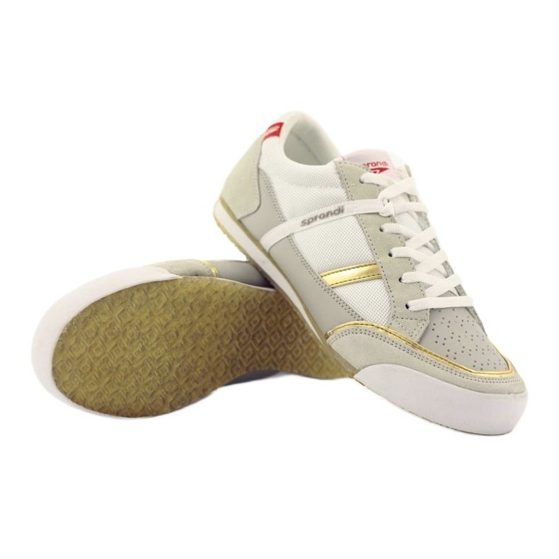 Sprandi 8042 chaussures de sport dorées beige blanche gris 4