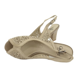 Caprice Sandales En Cuir Ajouré 29606 beige 3
