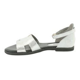 M.Daszyński Sandales argentées à talon Daszyński MR1848-17 noir gris 1