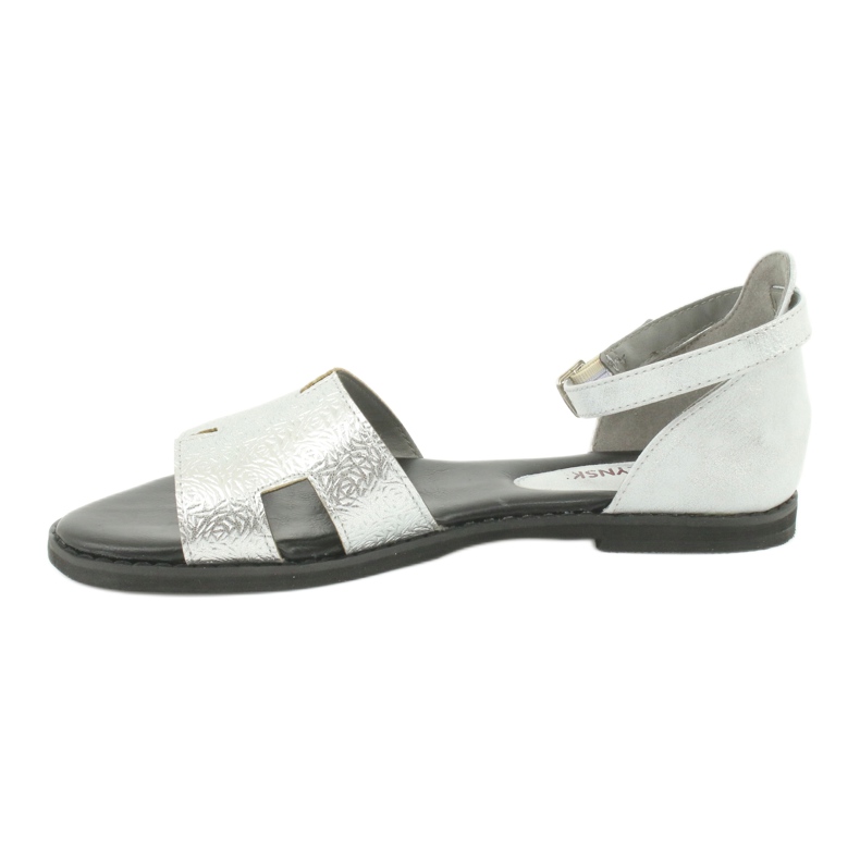 M.Daszyński Sandales argentées à talon Daszyński MR1848-17 le noir gris 1