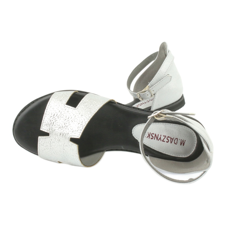 M.Daszyński Sandales argentées à talon Daszyński MR1848-17 noir gris 4