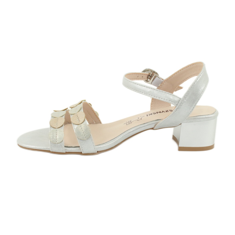 M.Daszyński Sandales femme rayures Daszyński SA177-4 gris 1