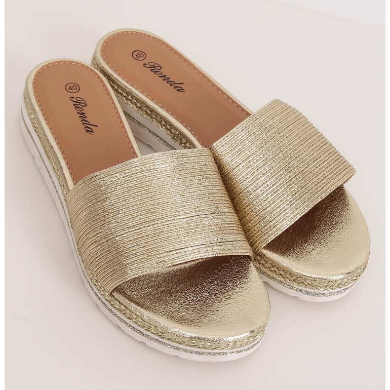 Chaussons dorés pour femmes 222-32 Or 1